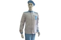 Антистатический костюм, мужской, бело-голубой ПРОТЕХ Lenn125-MK