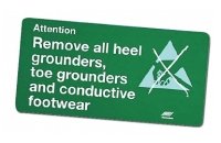 Табличка Снимите ESD браслет и обувь, покидая зону EPA Vermason 229170