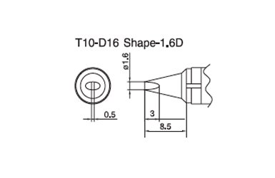Сменный наконечник Hakko T10-D16 Shape-1,6D