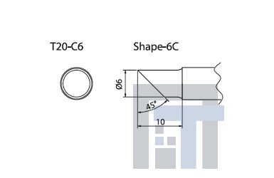 Сменный наконечник Hakko T20-C6 Shape-6C