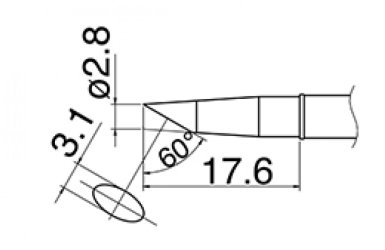 Композитный наконечник Hakko T31-01BC28 Shape-2,8BC