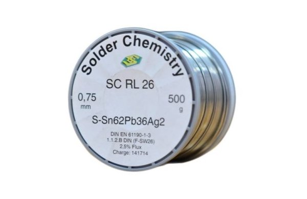 Припой с флюсом Solder Chemistry SC RL26 Sn62/Pb36/Ag2 1.5мм