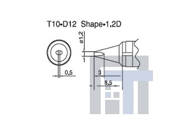 Сменный наконечник Hakko T10-D12 Shape-1,2D