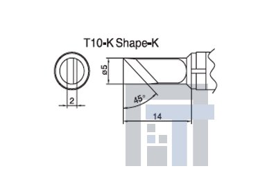 Сменный наконечник Hakko T10-K Shape-K