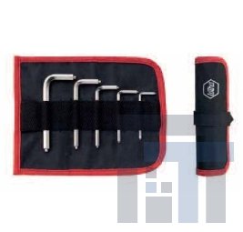 Набор шестигранных штифтовых ключей с хвостовиком в сумке-скатке Wiha 359T5