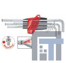 Набор шестигранных штифтовых ключей со сферической головкой в держателе ProStar Wiha 369R S9