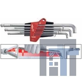 Набор шестигранных штифтовых ключей со сферической головкой в держателе ProStar Wiha 369T S9