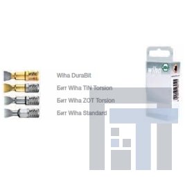 Биты для шлица 25 мм, в пластмассовой коробке Wiha 7010