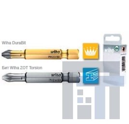 Биты Phillips 50 мм, в пластмассовой коробке Wiha 7041