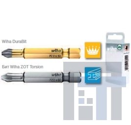 Биты Pozidriv 50 мм, в пластмассовой коробке Wiha 7042
