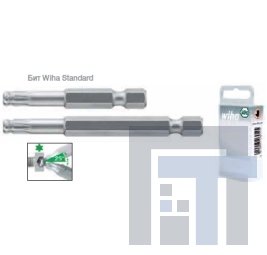 Биты TORX со сферической головкой 50 мм, в пластмассовой коробке Wiha 7045BE