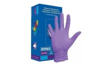 Перчатки нитриловые смотровые Safe&Care LN302 фиолетовые (50 пар/уп) (XS)