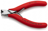 Кусачки торцевые для электроники, без фаски, 115 мм, обливные ручки Knipex 64 11 115