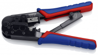 Пресс-клещи для штекеров RJ, 2 гнезда, RJ 11/12 (6-pin), RJ 45 (8-pin), 190 мм, SB Knipex 97 51 10 SB