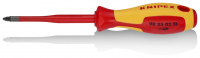 Отвёртка VDE Pozidriv PZ 2 x 100 мм, с узким концом, длина 212 мм, диэлектрическая Knipex 98 25 02 SL