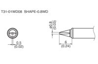 Композитный наконечник Hakko T31-01WD08 Shape-0,8WD