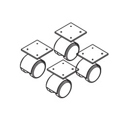 Комплект колёсных опор Аргентум НТК-4 (h-50)