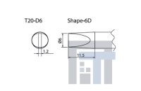 Сменный наконечник Hakko T20-D6 Shape-6D