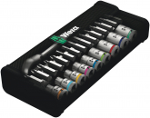 8100 SA 11 Zyklop Metal Switch Imperial Набор головок торцевых и бит с трещоткой, реверс, 1/4, 28 пр. Wera WE-004021