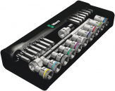 8100 SC 8 Zyklop Metal Switch Набор головок торцевых и бит с трещоткой, реверс, 1/2, 28 пр. Wera WE-004078