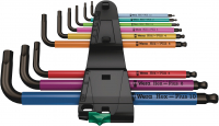 950/9 SPKL Hex-Plus Multicolour BlackLaser 1 Набор ключей Г-образных, с шаром, 9 пр., HEX Wera WE-022089