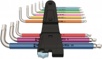 3950/9 SPKL Hex-Plus Multicolour Stainless 1 Набор ключей Г-образных, нержавеющая сталь, с шаром, 9 пр Wera WE-022669
