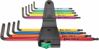 967/9 SXL/SPKXL TORX XL Multicolour BlackLaser 1 Набор ключей Г-образных, удлинённых, с шаром, 9 пр., TX Wera WE-024480