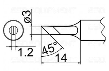 Наконечник для паяльника Hakko T20-KU Shape-KU