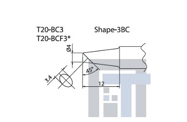 Сменный наконечник Hakko T10-BC3 T10-BCF3 Shape-3BC