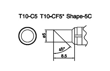 Сменный наконечник Hakko T10-C5 T10-CF5 Shape-5C