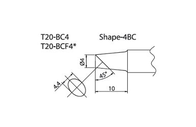 Сменный наконечник Hakko T20-BC4,T20-BCF4 Shape-4BC