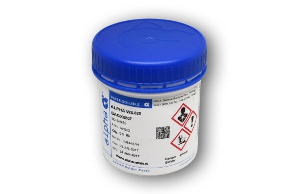 Паяльная паста ALPHA WS809-3 SN62PB36AG2 0.5KG Паяльная паста ALPHA WS809-3 SN62PB36AG2 0.5KG