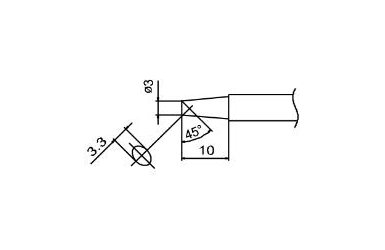 Наконечник для паяльника Hakko T13-D08 Shape-0.8D