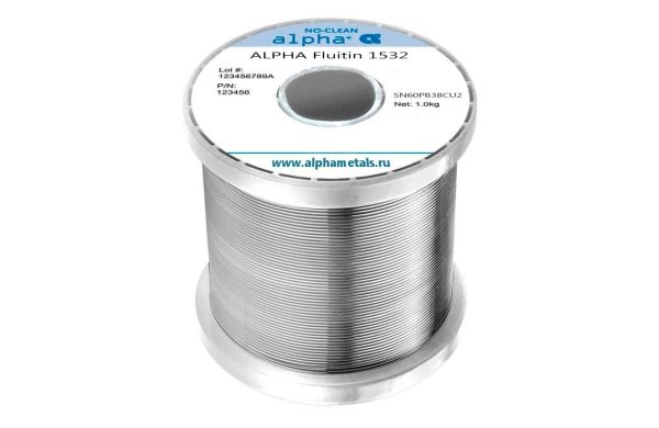 Припой трубчатый ALPHA SN60PB40 SMT/122 2.5MM 1KG 20KG Припой трубчатый ALPHA SN60PB40 SMT/122 2.5MM 1KG 20KG