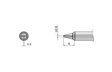 Композитный наконечник Hakko T31-02WD08 Shape-0,8WD