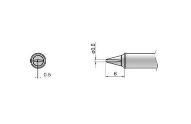 Композитный наконечник Hakko T31-03WD08 Shape-0,8WD