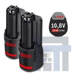 Аккумулятор Bosch GBA 10,8 В 2,0 А*ч O-B ProfessionalКомплект аккумуляторов GBA 10,8 В 2,0 А*ч O-B Professional