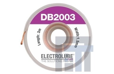 Косичка для удаления припоя Electrolube DB2003, 2.00мм х 3.0м