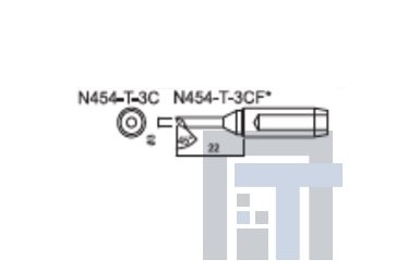 Сменный наконечник Hakko N454-T-3C N454-T-3CF