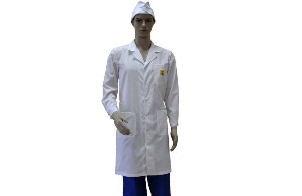 Антистатический халат мужской пуговица EZETEX EZ-M130-P