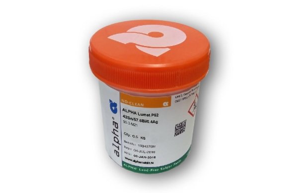 Паяльная паста ALPHA LUMET P52 SN42BI57,6AG0,4 0.5KG Паяльная паста ALPHA LUMET P52 SN42BI57,6AG0,4 0.5KG