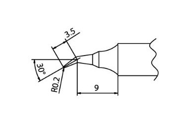 Наконечник для паяльника Hakko T20-J02 Shape-0.2J