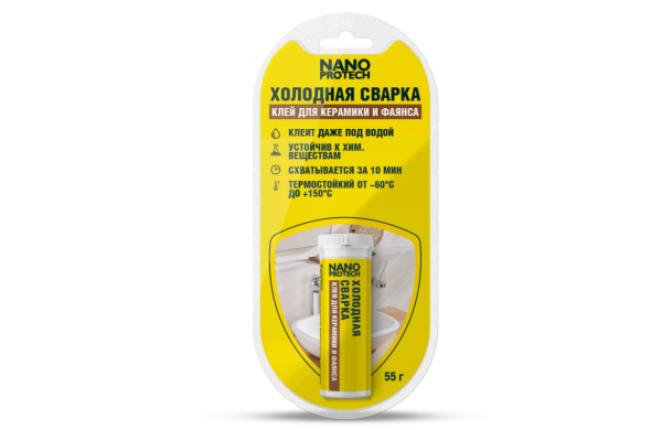 Клей для керамики и фаянса NANOPROTECH, 55 гр