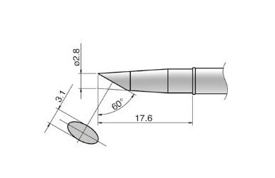 Композитный наконечник Hakko T31-02BC28 Shape-2,8BC