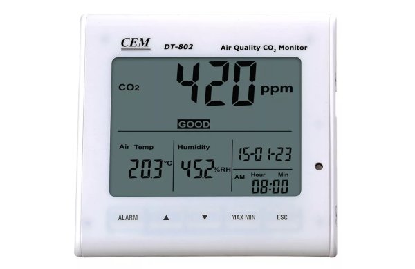 Настольный прибор контроля содержания CO2 в помнии CEM DT-802  .