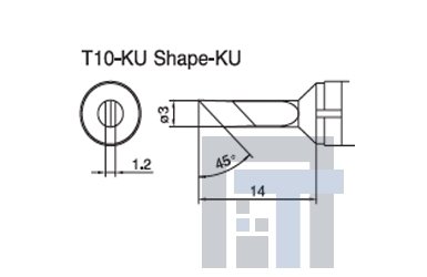 Сменный наконечник Hakko T10-KU Shape-KU