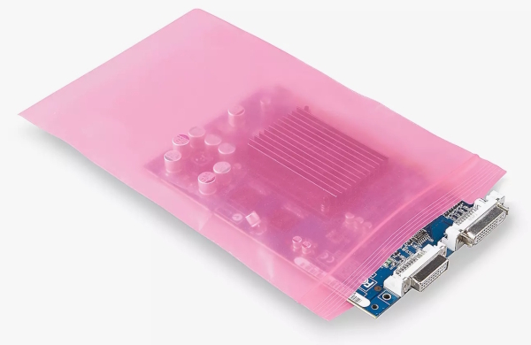 Пакет антистатический розовый с ZIP PT-SAZ127203, 127x203мм
