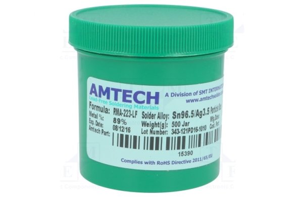 Припой-паста Amtech WS486/500 Sn62Pb36Ag2 500г Припой-паста Amtech WS486/500 Sn62Pb36Ag2 500г