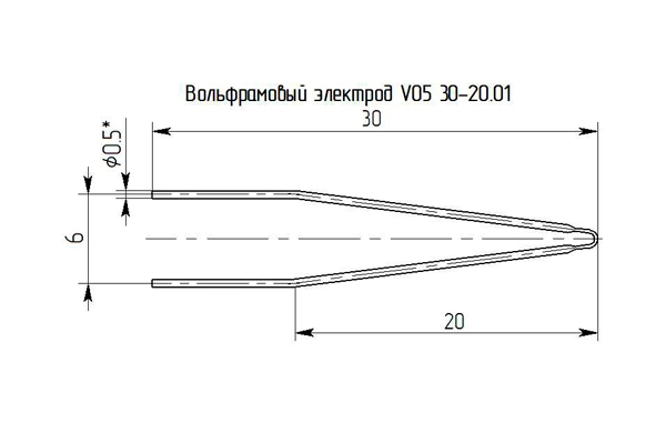 Вольфрамовый электрод Магистр V 0,5 30-20.01 (3шт) Вольфрамовый электрод Магистр V 0,5 30-20.01 (3шт)