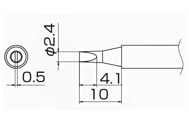 Наконечник для паяльника Hakko T13-D24 Shape-2.4D